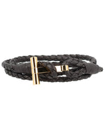 Dark Brown Braided Leather Bracelet 1