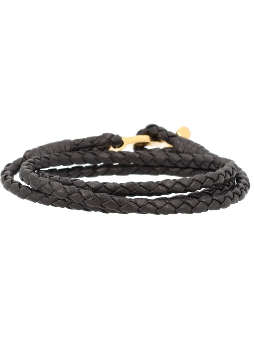 Dark Brown Braided Leather Bracelet 2