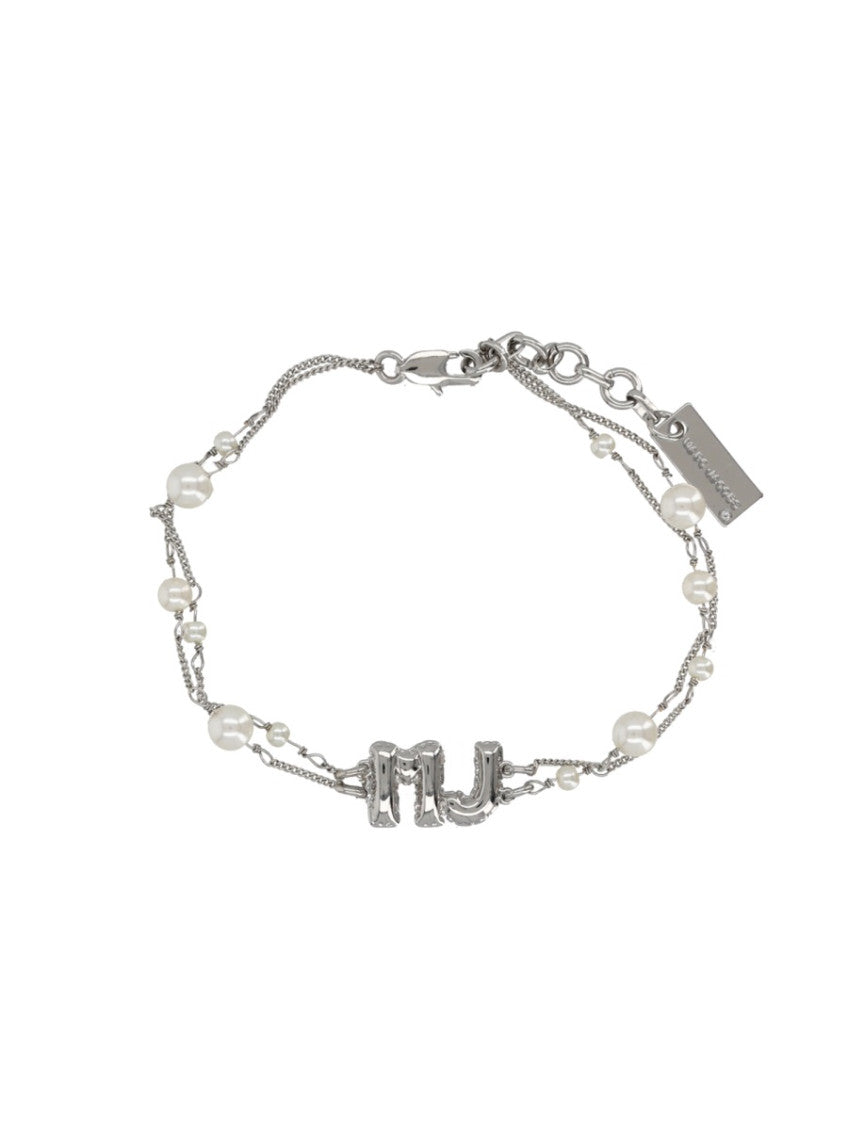 Silver Pearl MJ Baloon Chain Bracelet 1