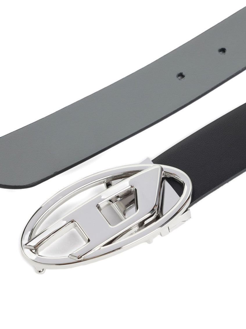 Black Belt With Oval Logo Buckle 2