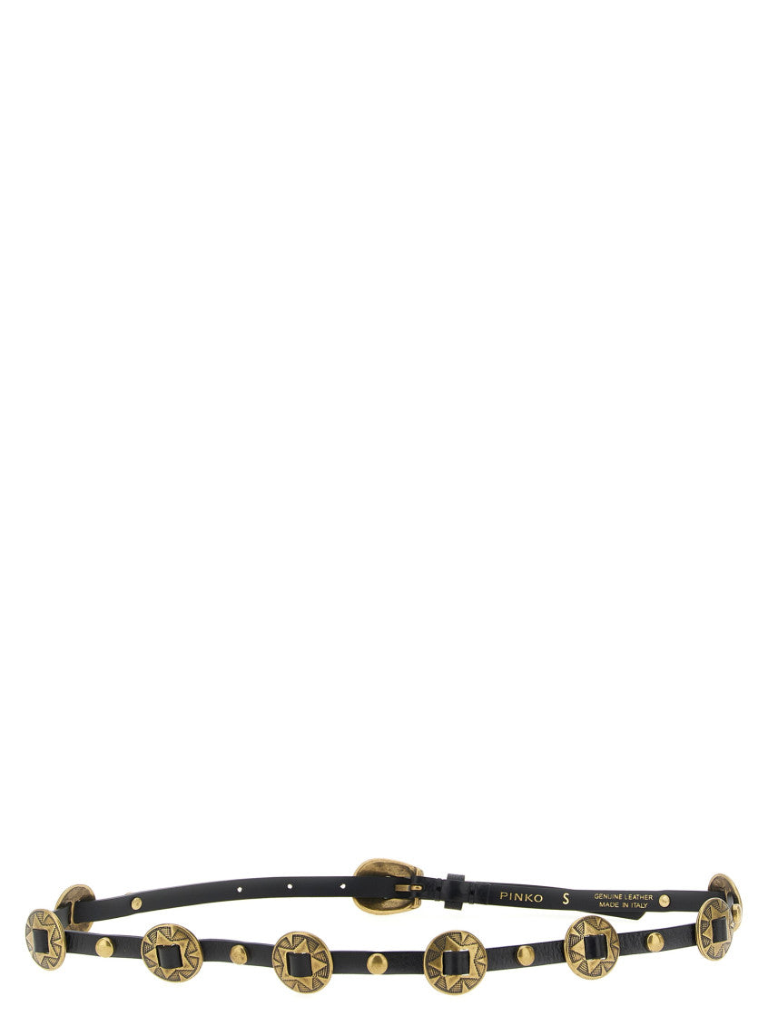 Black Engraved Plaque Belt 2