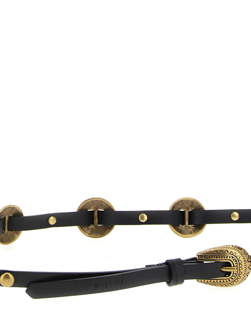 Black Engraved Plaque Belt 3