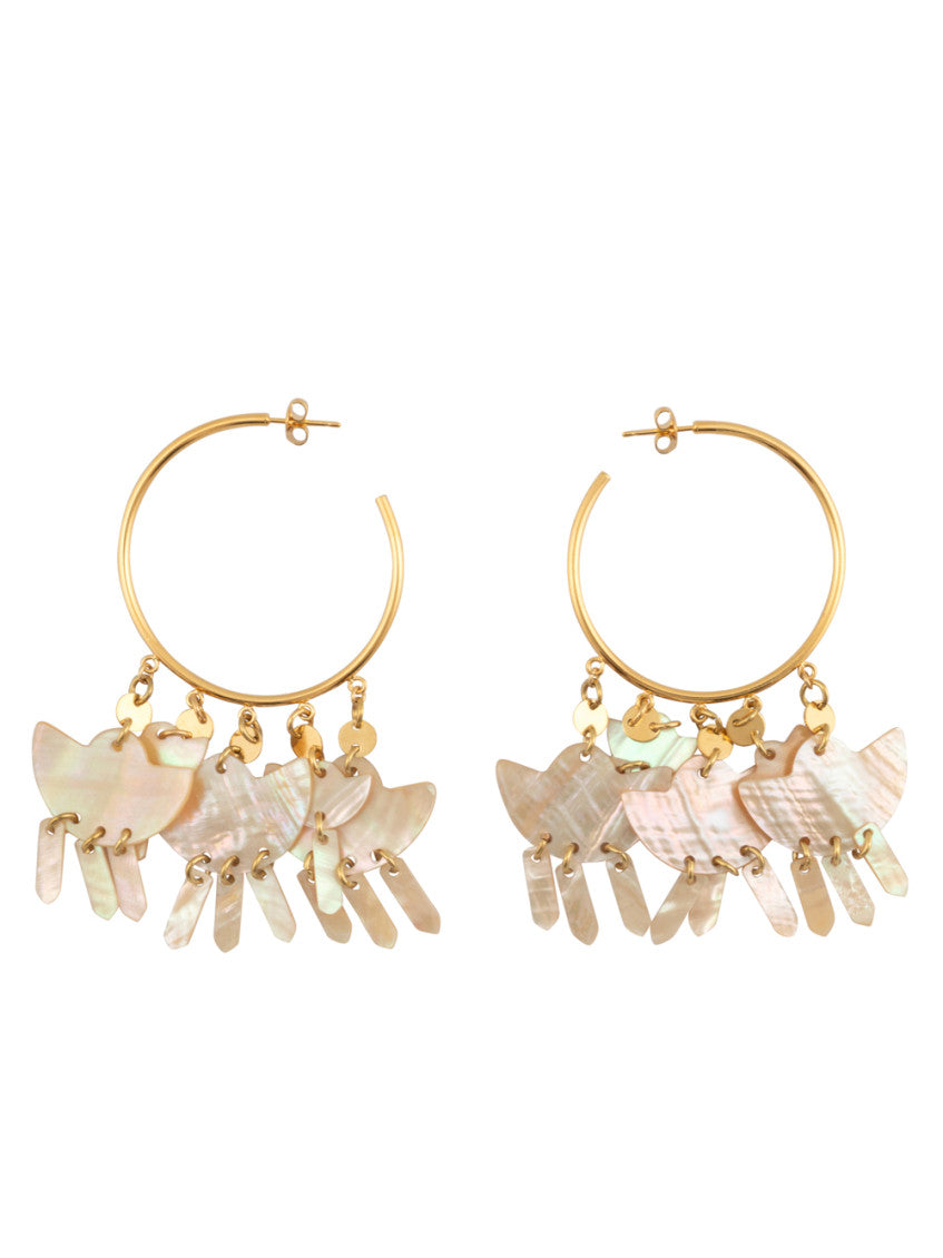 Gold Lotus Hoop Earrings 1