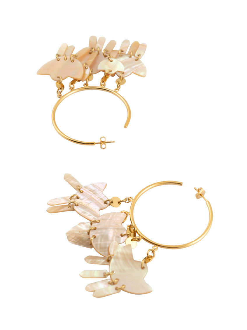 Gold Lotus Hoop Earrings 2