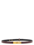 Maroon Striped Buckle Belt 1