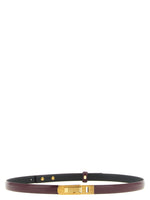 Maroon Striped Buckle Belt 1