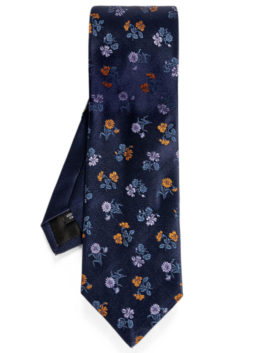 Navy Blue Floral Tie 1