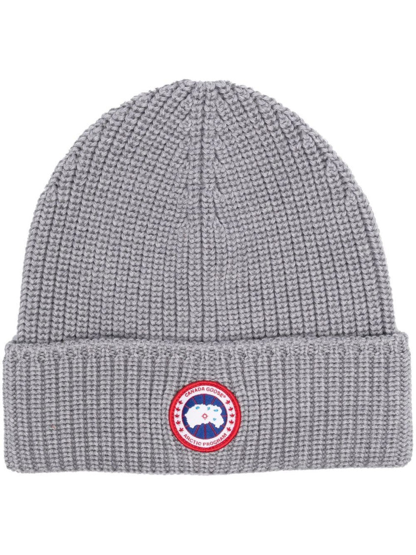 Grey Textured Logo Beanie Cap 1