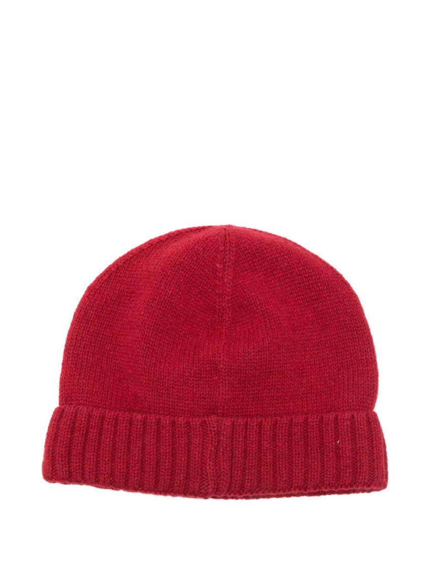 Red Textured Logo Beanie Cap 2