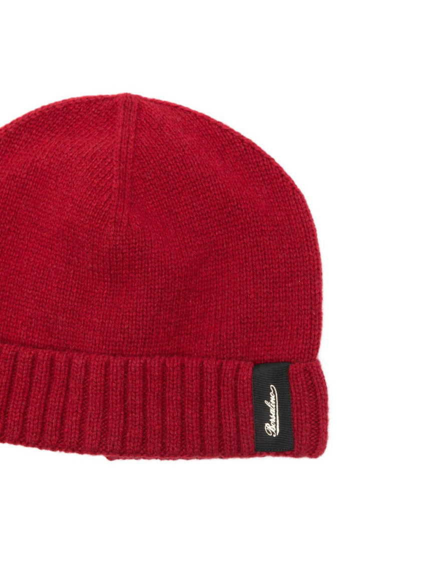 Red Textured Logo Beanie Cap 3