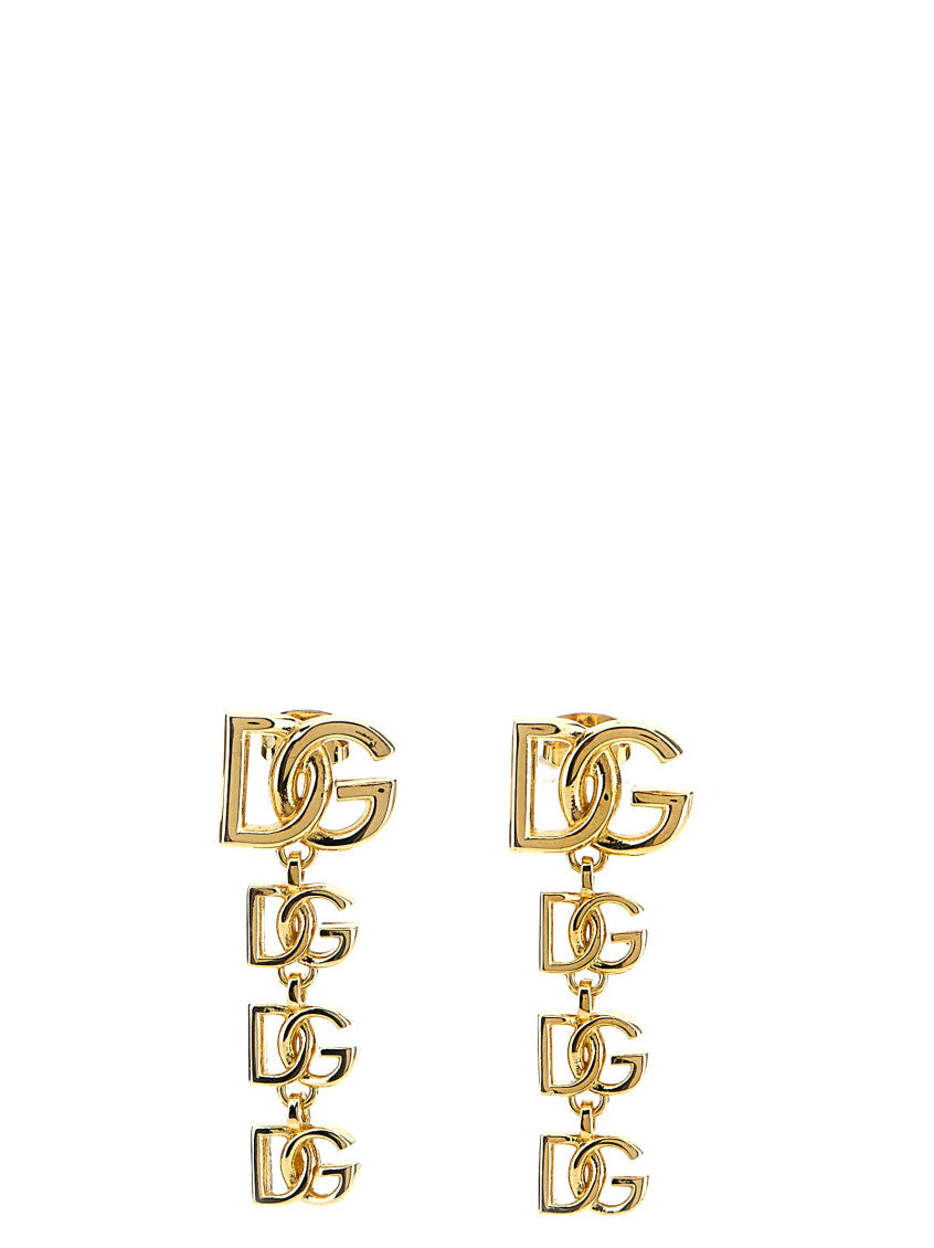 Golden DG logo pendant earrings 1