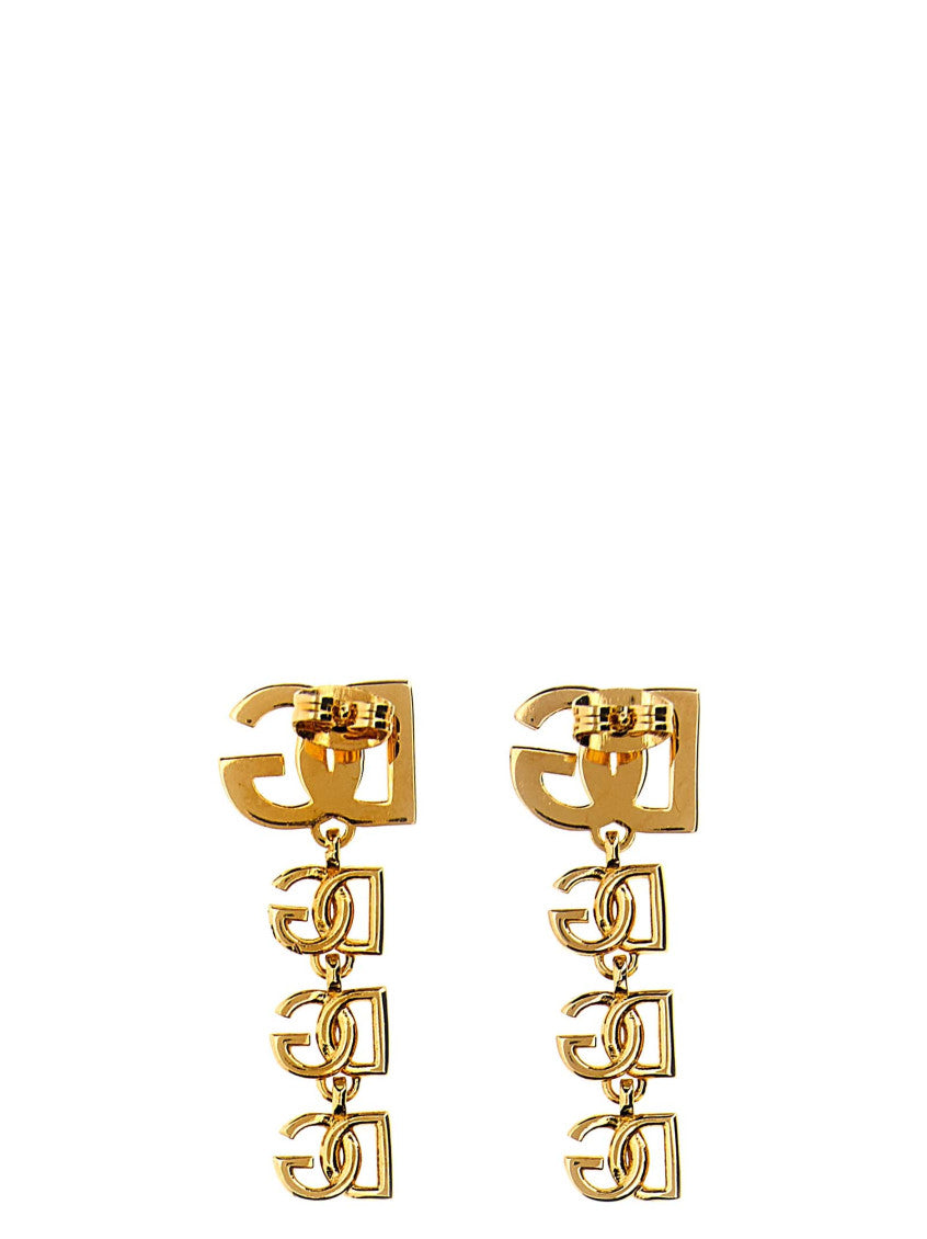 Golden DG logo pendant earrings 2