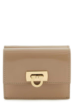 Beige Golden Logo Wallet 1