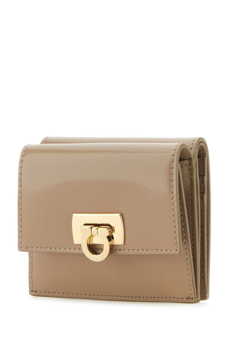 Beige Golden Logo Wallet 2