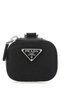 Black Logo Textured Air Pods Cover 1