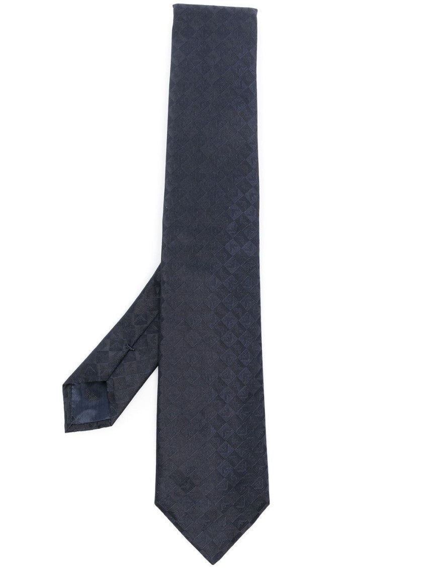 Blue Silk Logo Tie 1