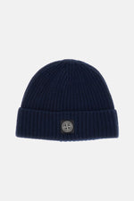 Dark Blue Logo Patch Beanie Cap 1