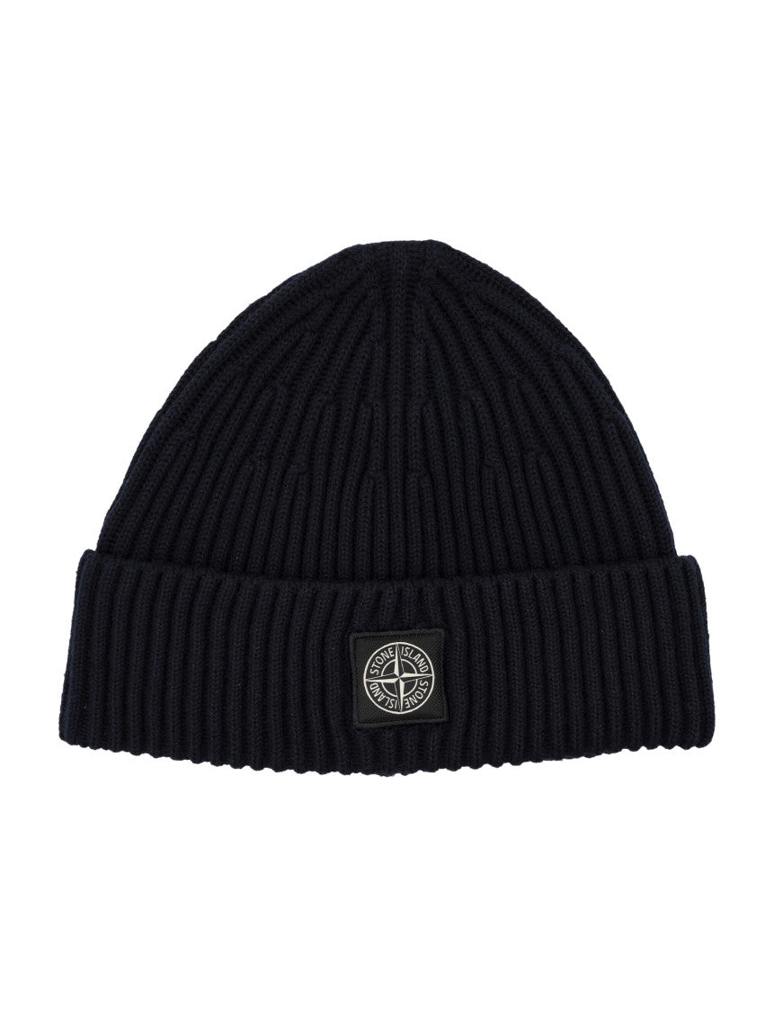 Blue Logo Patch Beanie Hat 1