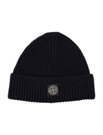 Blue Logo Patch Beanie Hat 1