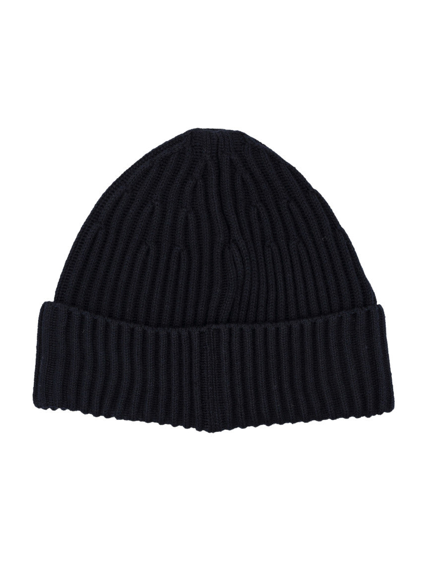 Blue Logo Patch Beanie Hat 2