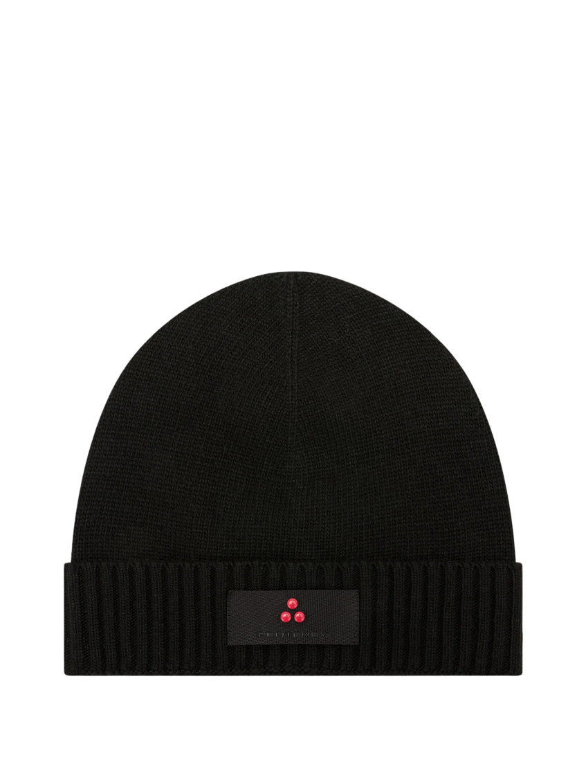 Black Logo Beanie Cap 1