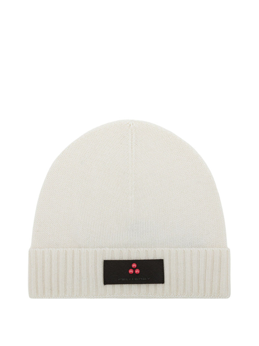 White Logo Beanie Hat 1