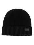 Black Logo Beanie Hat 1