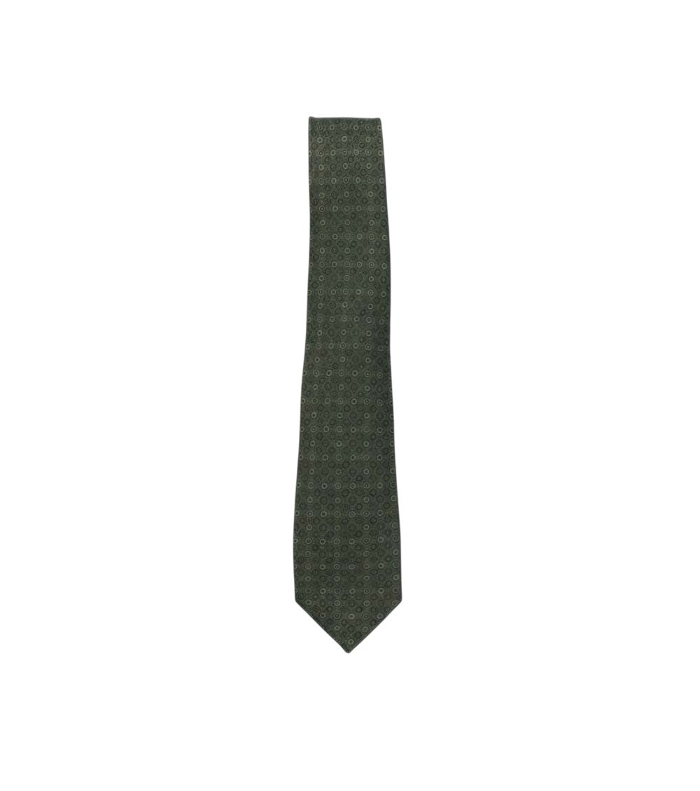 Olive Geometric Pattern Tie 1