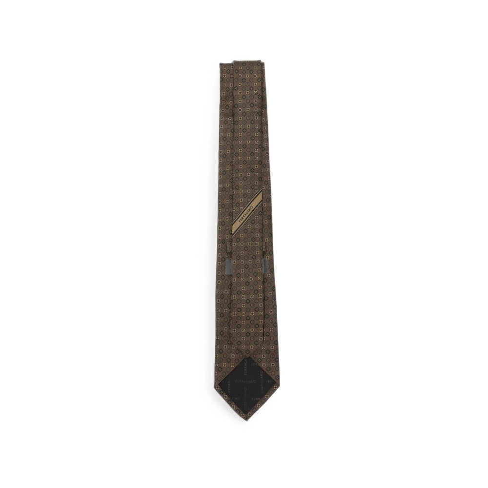 Brown Geometric Pattern Tie 2