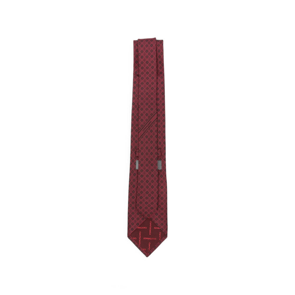 Red Geometric Pattern Tie 3