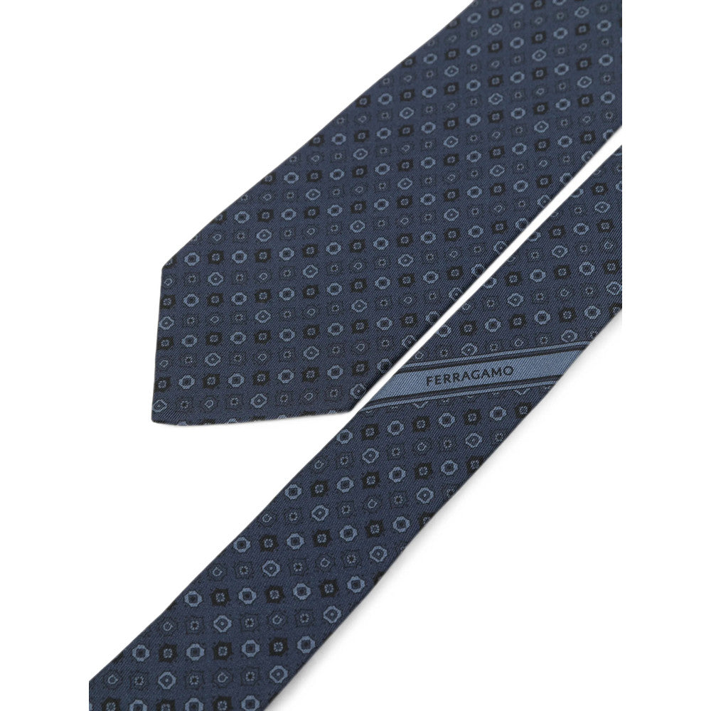 Blue Geometric Pattern Tie 2
