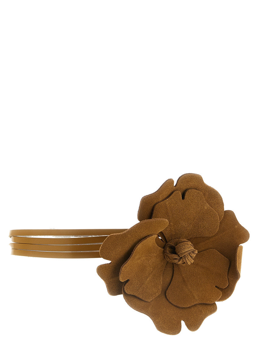 Brown Flower Embellished Belt 1