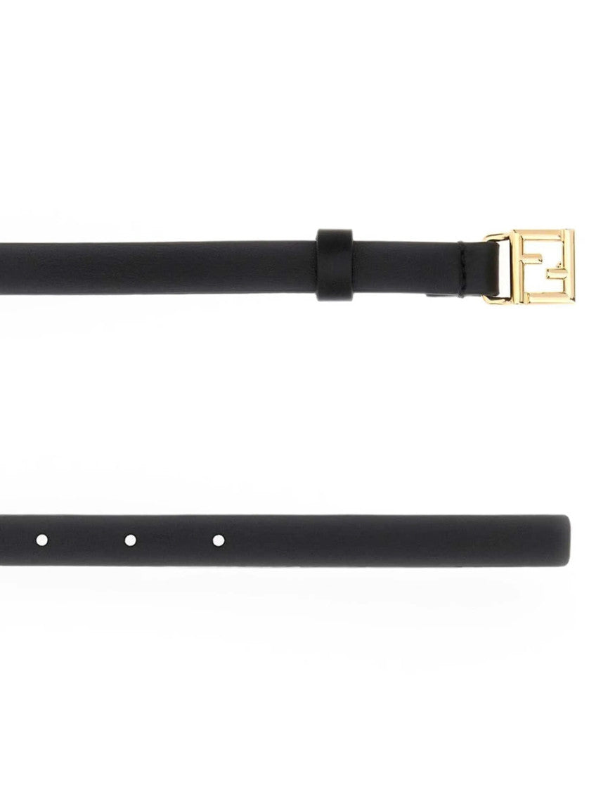 Black Solid Logo Belt 2