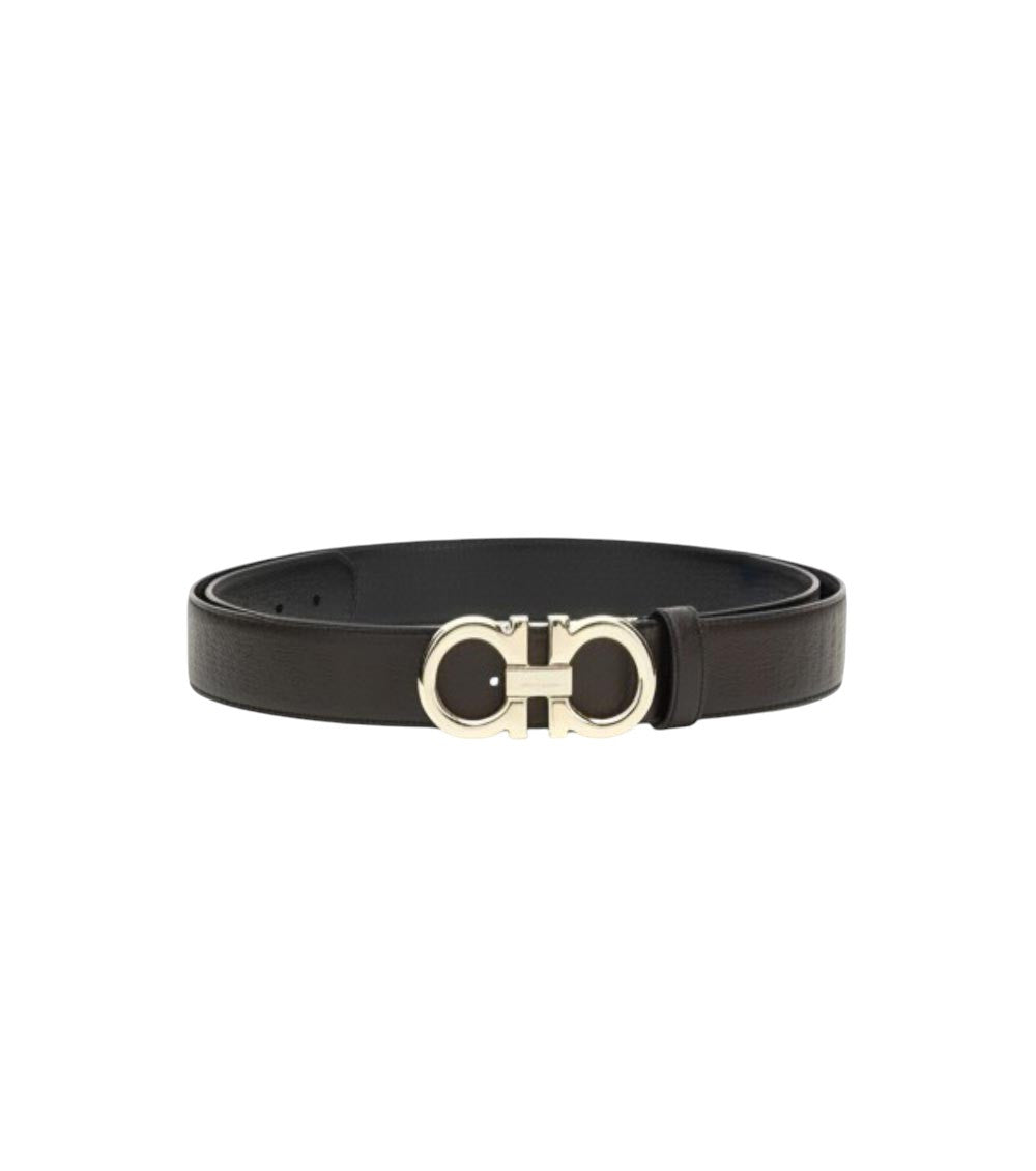 Dark Brown Logo Buckle Belt 1