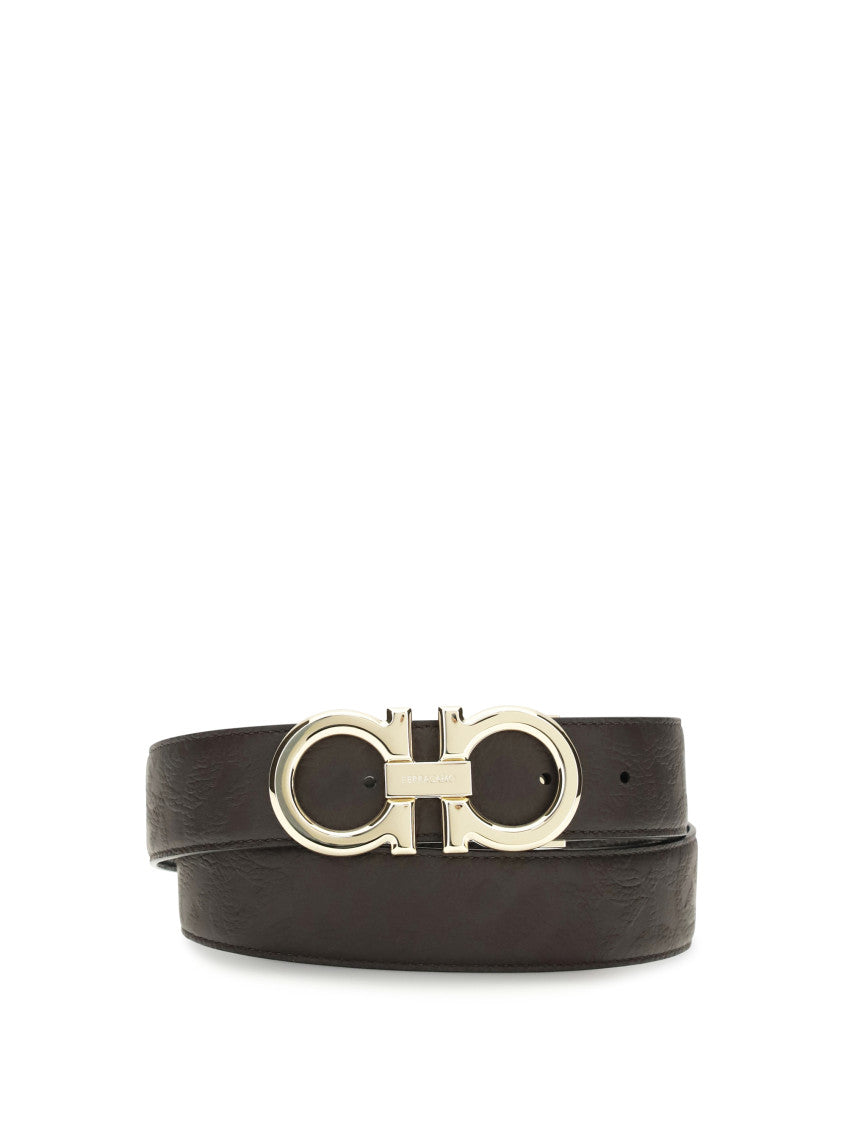Dark Brown Logo Buckle Belt 2