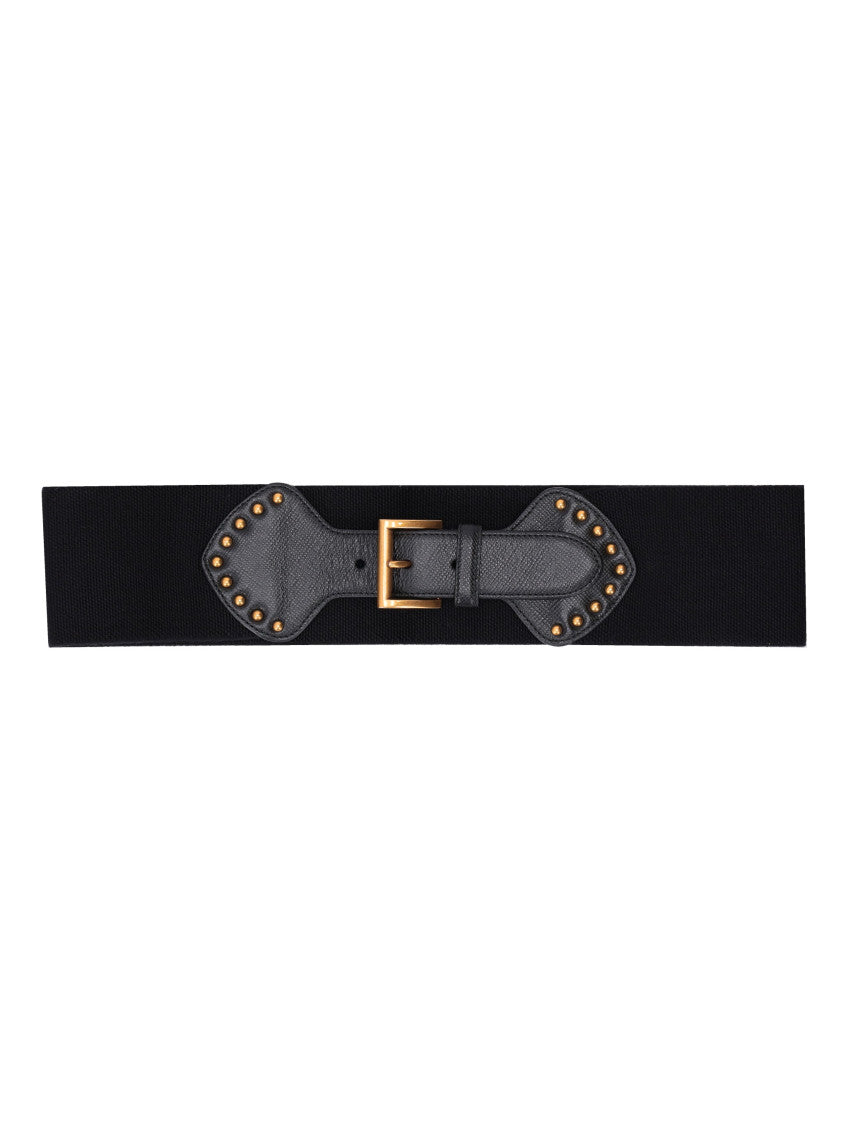 Black Solid  Embellished Belt 1