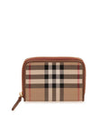 Beige Check Zip Wallet 1