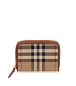 Beige Check Zip Wallet 1