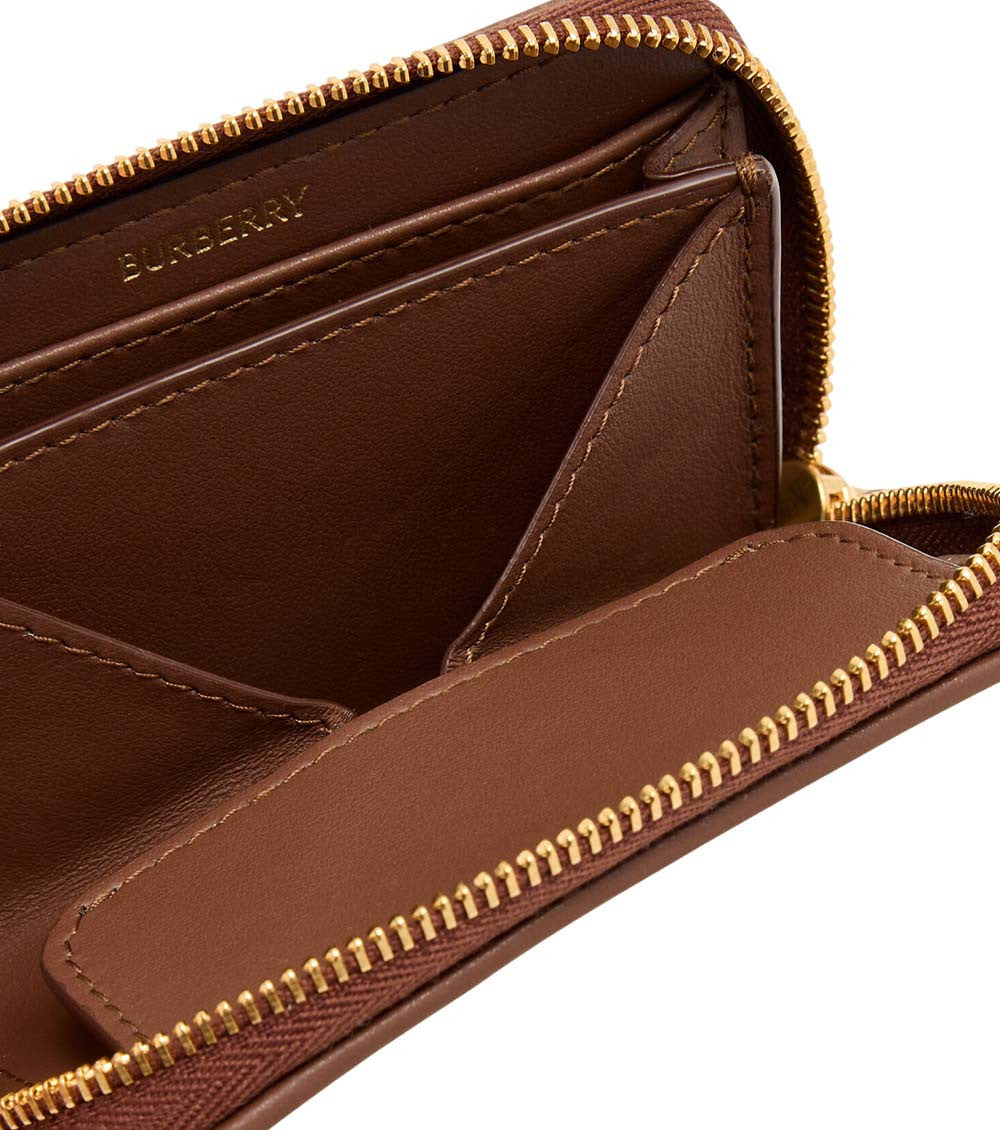Beige Check Zip Wallet 4