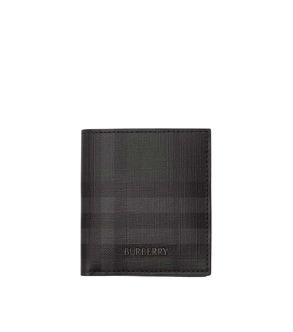 Dark Grey Check Wallet 1