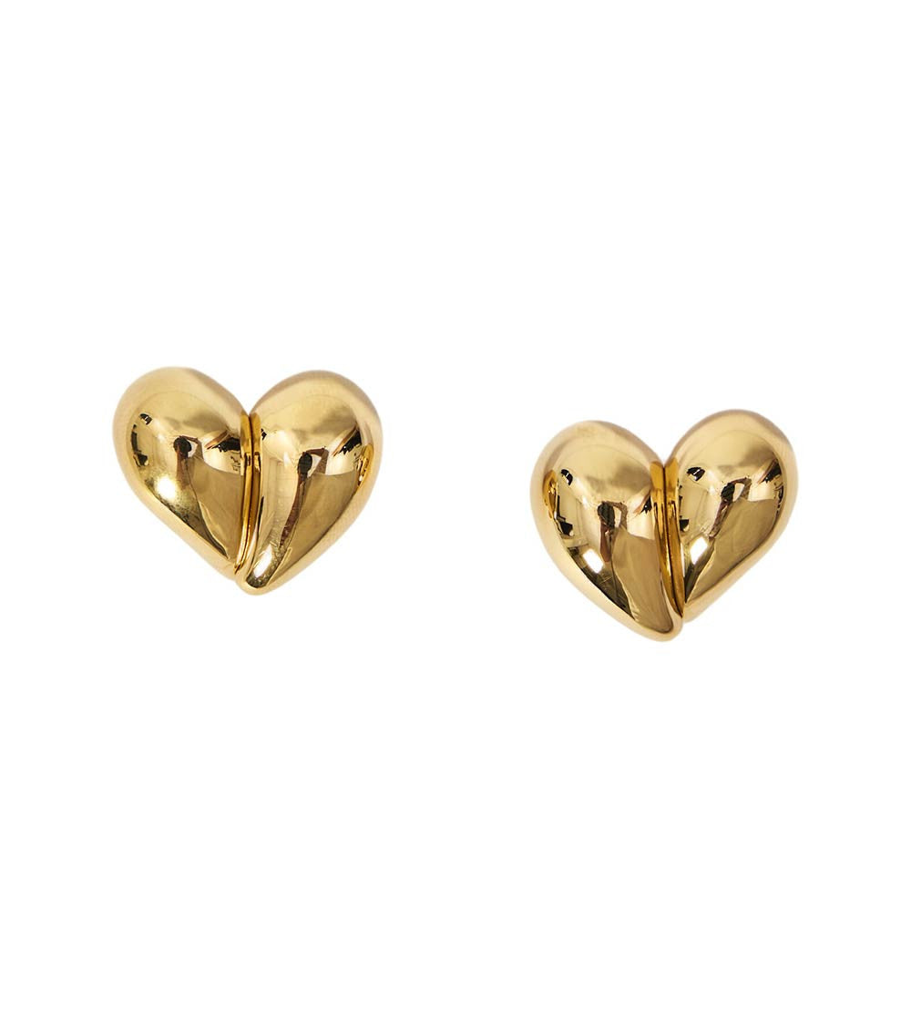 Golden Heart Stud Earrings 1