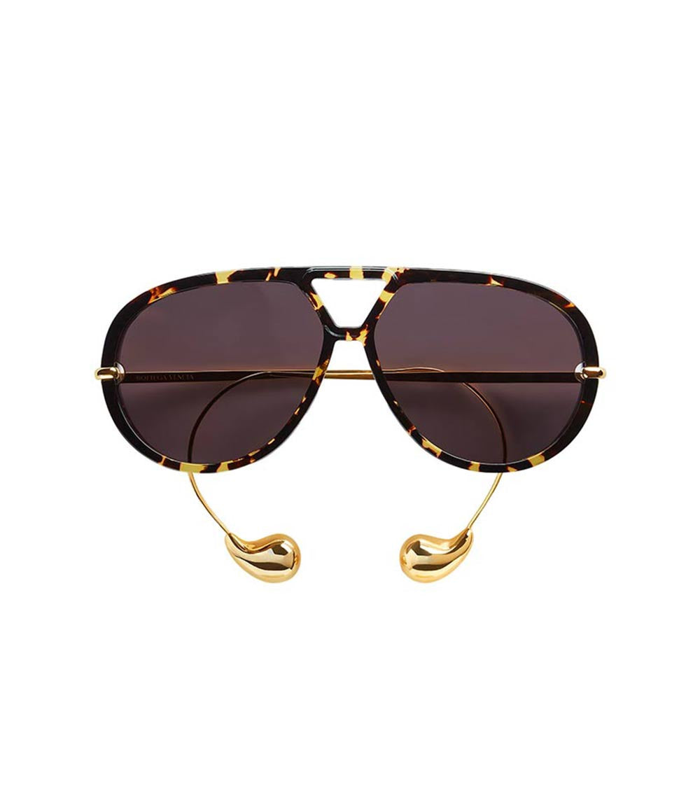 Brown Aviator Drop Sunglasses 1