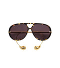 Brown Aviator Drop Sunglasses 1