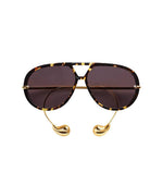 Brown Aviator Drop Sunglasses 1