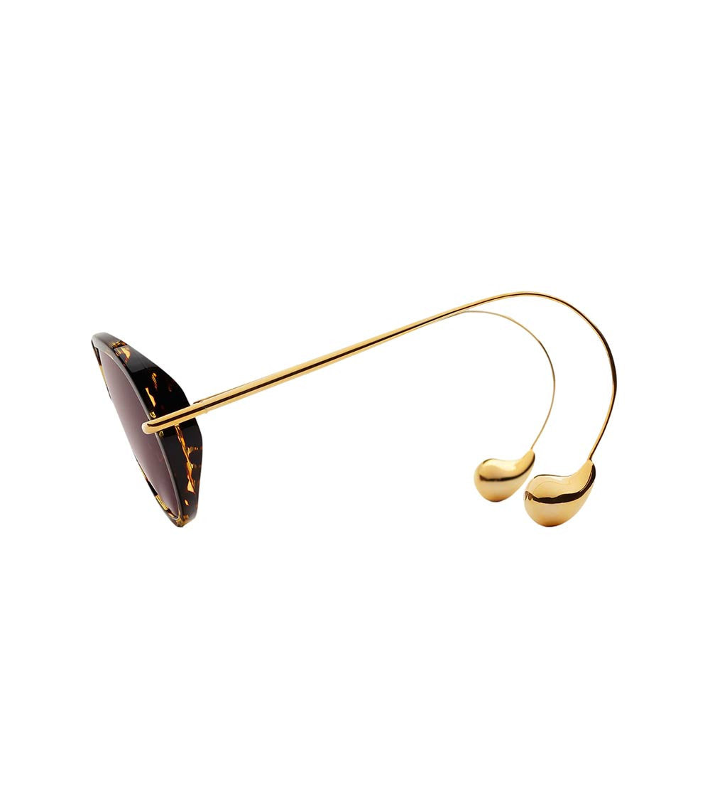 Brown Aviator Drop Sunglasses 2