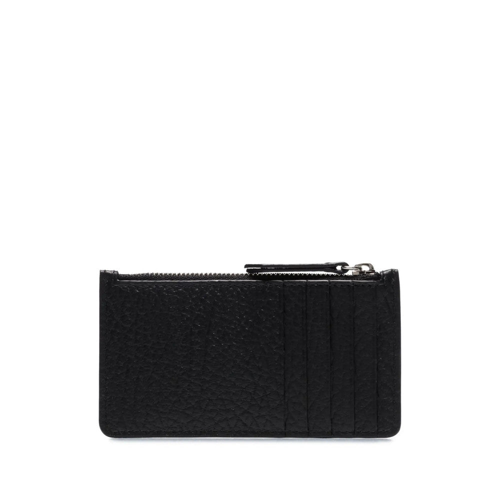 Black Four-Stitch Textured Wallet 2