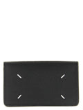 Black Four Stitches Textured Wallet 1
