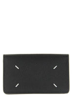 Black Four Stitches Textured Wallet 1