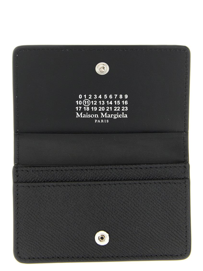 Black Four Stitches Textured Wallet 3