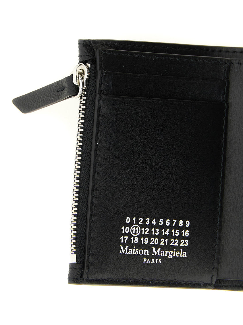 Black Four Stitches Solid Wallet 3